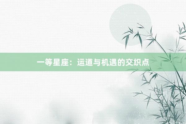 一等星座：运道与机遇的交织点
